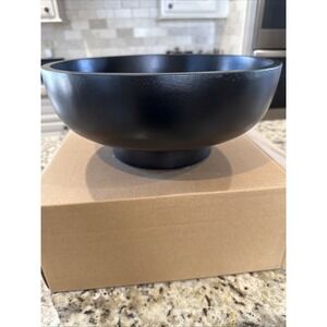 IVE Design XL Black Fruit Bowl for Kitchen Counter 12" Dia Large ...wood New4278